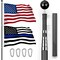 G128 Combo Pack: 20 Ft Telescoping Aluminum Flagpole (Black) & American and Thin Blue Line Flags 3x5 Ft, Both StormFlyer Series Embroidered 220GSM Spun Polyester | Pole with Flags Included